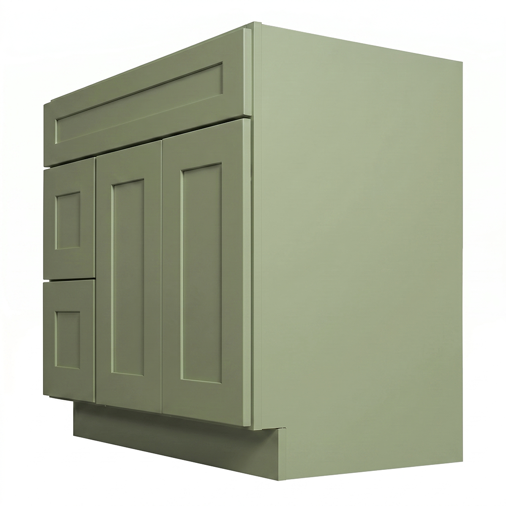 RTA Olive Shaker 36" Freestanding Bathroom Vanity 2-Drawer Left Combo Base