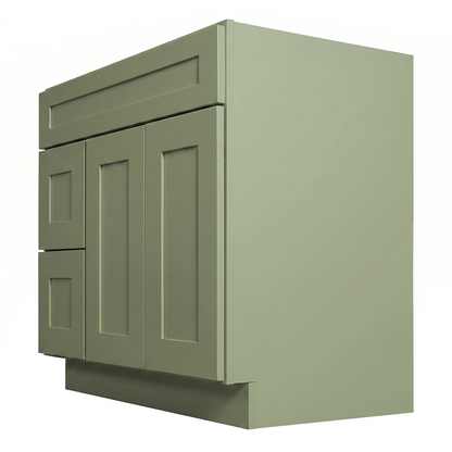 RTA Olive Shaker 36" Freestanding Bathroom Vanity 2-Drawer Left Combo Base