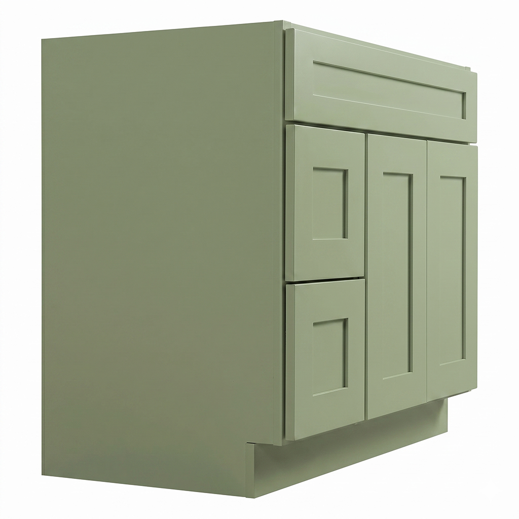 RTA Olive Shaker 36" Freestanding Bathroom Vanity 2-Drawer Left Combo Base