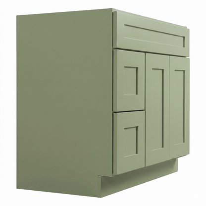 RTA Olive Shaker 36" Freestanding Bathroom Vanity 2-Drawer Left Combo Base