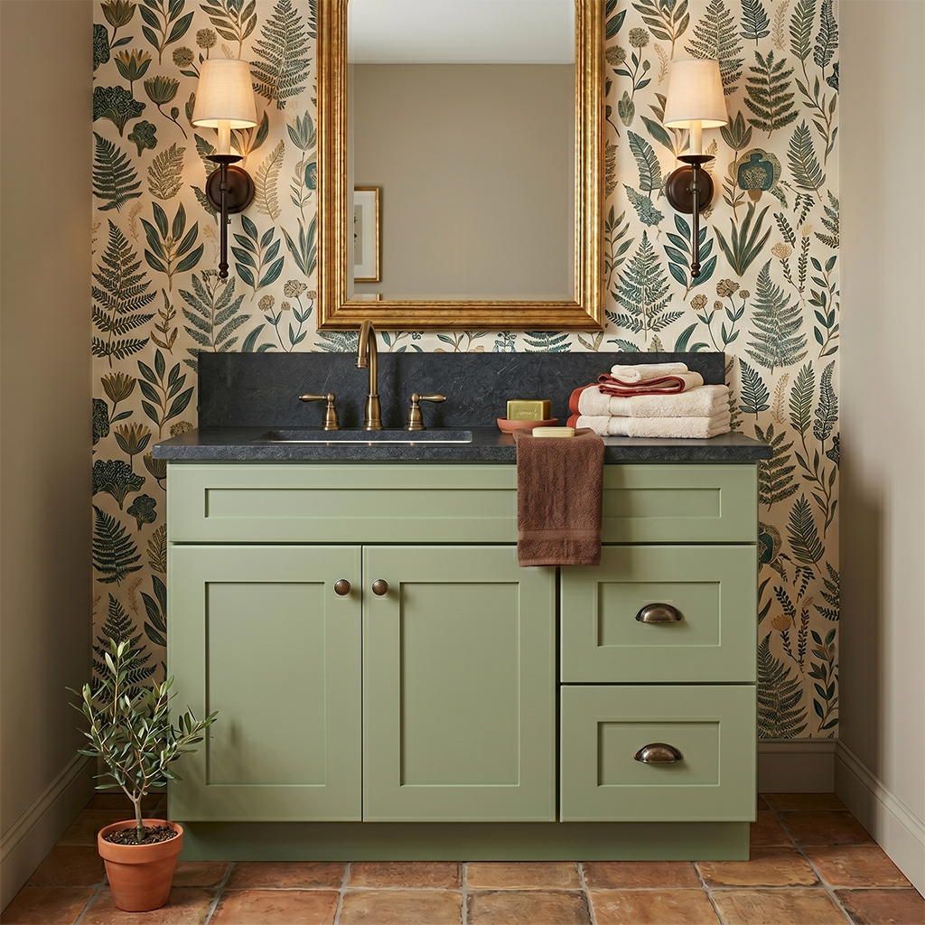 RTA Olive Shaker 36" Freestanding Bathroom Vanity 2-Drawer Right Combo Base
