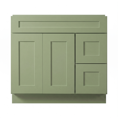 RTA Olive Shaker 36" Freestanding Bathroom Vanity 2-Drawer Right Combo Base
