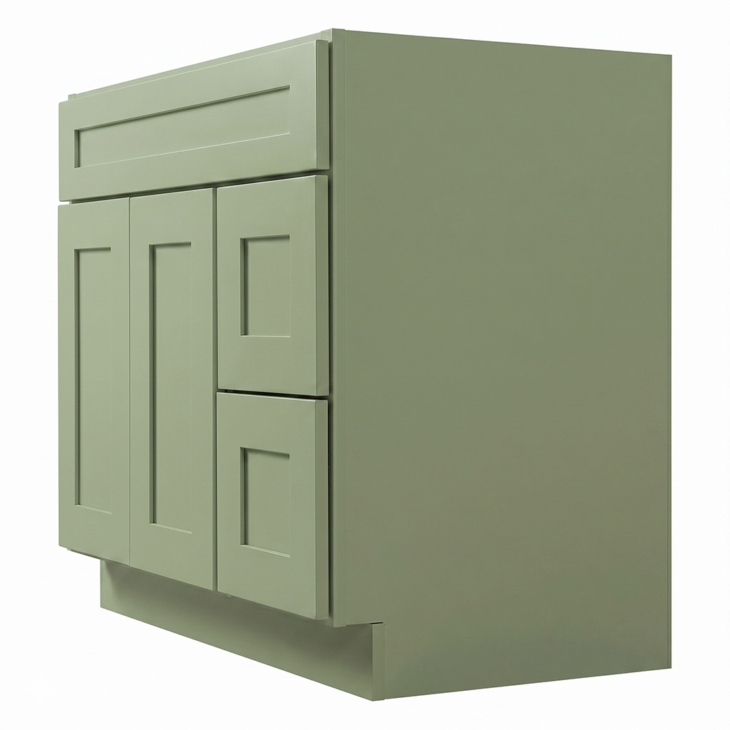 RTA Olive Shaker 36" Freestanding Bathroom Vanity 2-Drawer Right Combo Base