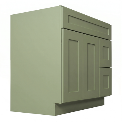 RTA Olive Shaker 36" Freestanding Bathroom Vanity 2-Drawer Right Combo Base