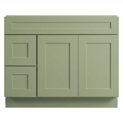 RTA Olive Shaker 42" Freestanding Bathroom Vanity 2-Drawer Left Combo Base