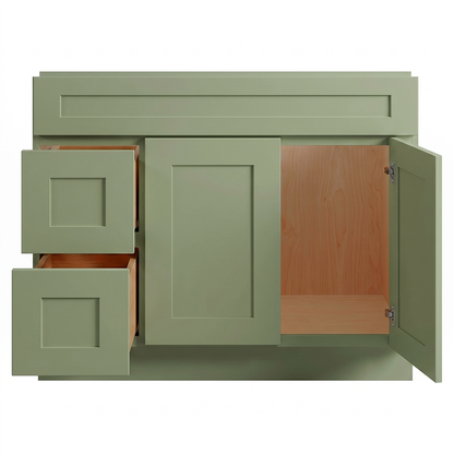 RTA Olive Shaker 42" Freestanding Bathroom Vanity 2-Drawer Left Combo Base