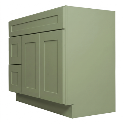RTA Olive Shaker 42" Freestanding Bathroom Vanity 2-Drawer Left Combo Base