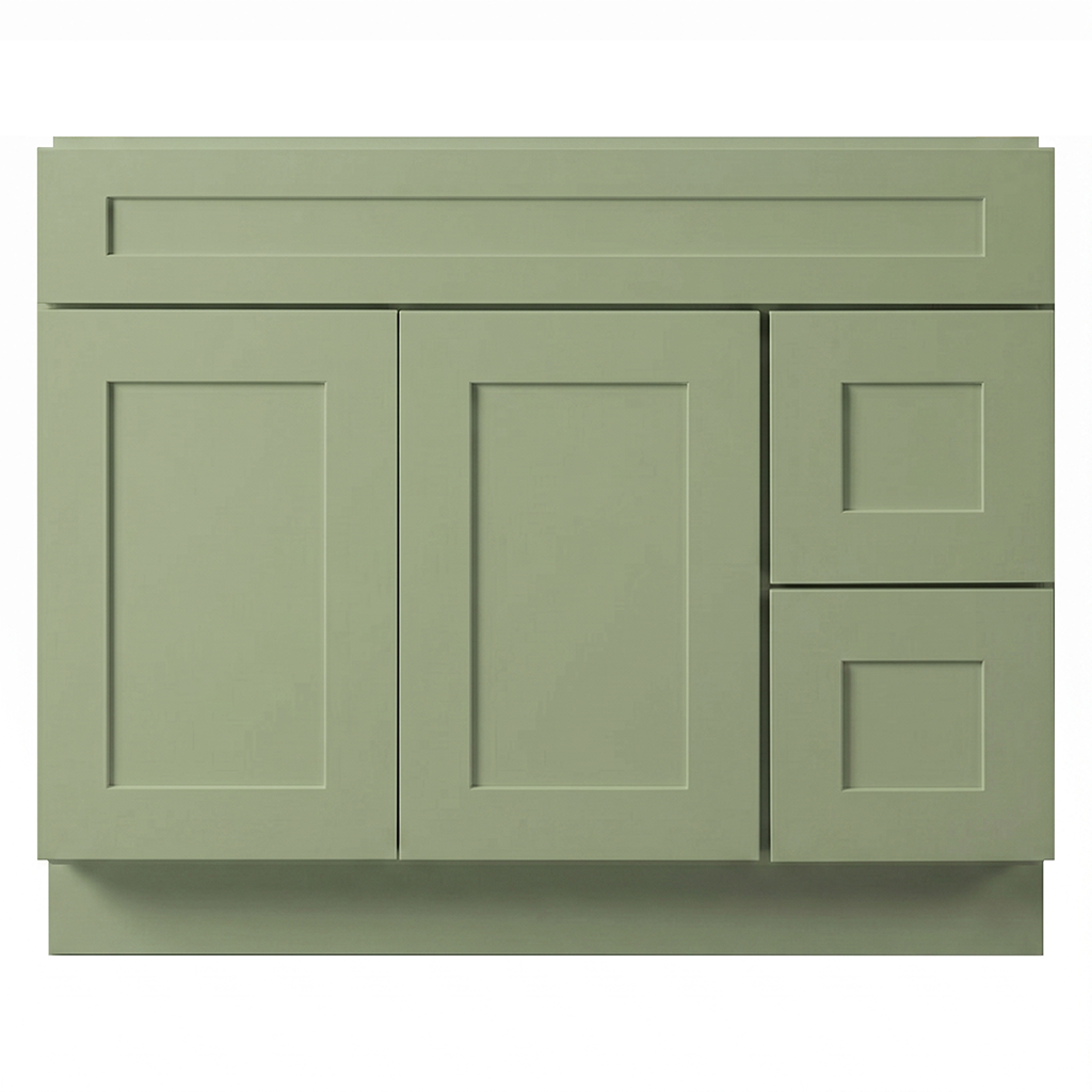 RTA Olive Shaker 42" Freestanding Bathroom Vanity 2-Drawer Right Combo Base