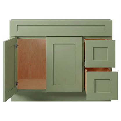 RTA Olive Shaker 42" Freestanding Bathroom Vanity 2-Drawer Right Combo Base