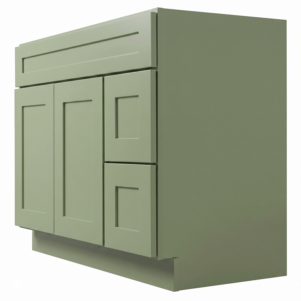 RTA Olive Shaker 42" Freestanding Bathroom Vanity 2-Drawer Right Combo Base