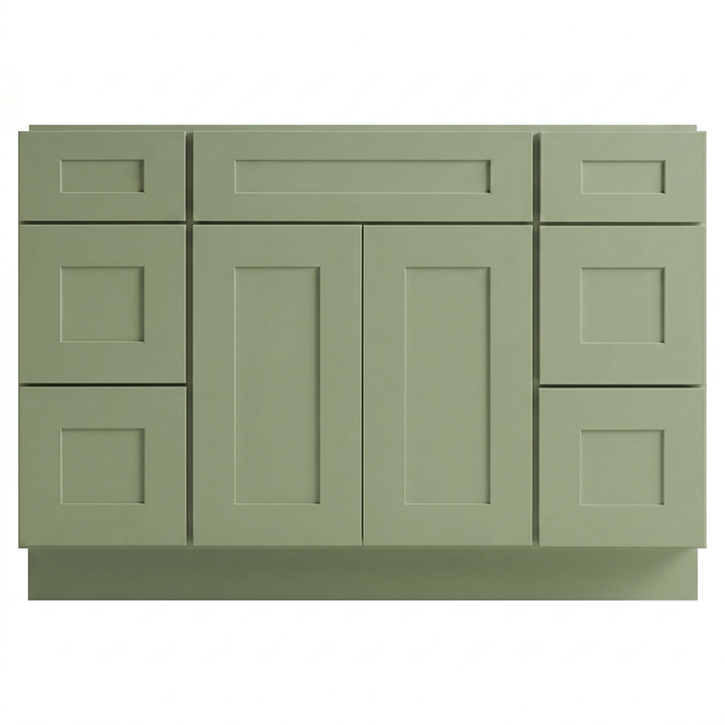 RTA Olive Shaker 48" Freestanding Bathroom Vanity 6-Drawer Combo Base