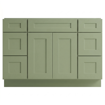 RTA Olive Shaker 48" Freestanding Bathroom Vanity 6-Drawer Combo Base