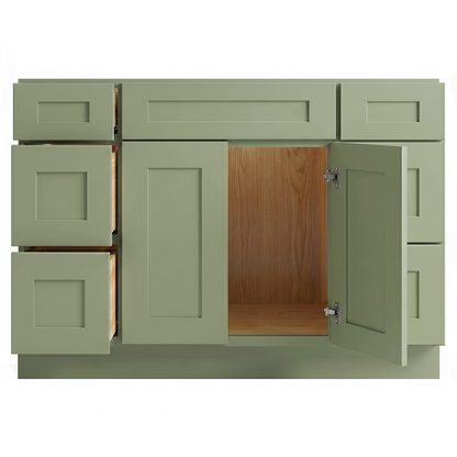 RTA Olive Shaker 48" Freestanding Bathroom Vanity 6-Drawer Combo Base