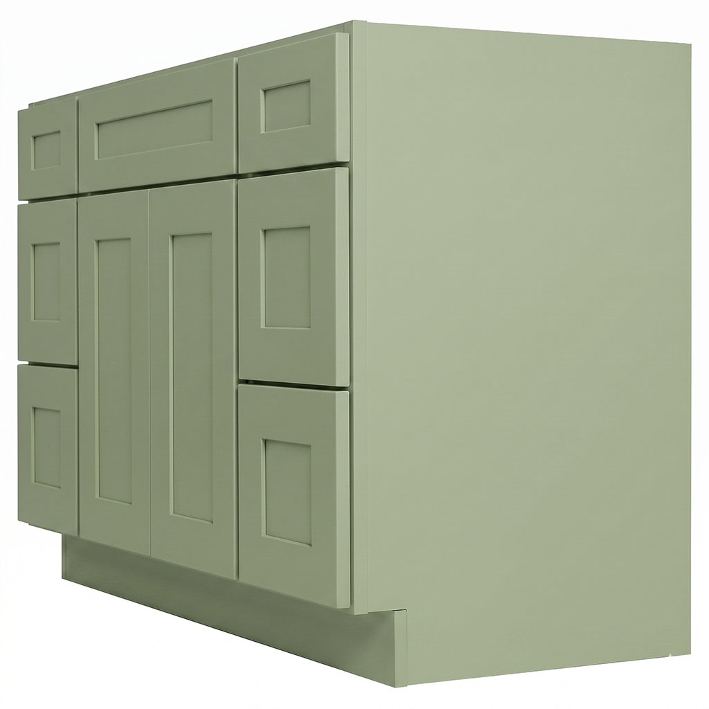 RTA Olive Shaker 48" Freestanding Bathroom Vanity 6-Drawer Combo Base
