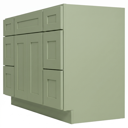 RTA Olive Shaker 48" Freestanding Bathroom Vanity 6-Drawer Combo Base