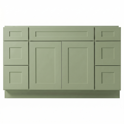 RTA Olive Shaker 54" Freestanding Bathroom Vanity 6-Drawer Combo Base