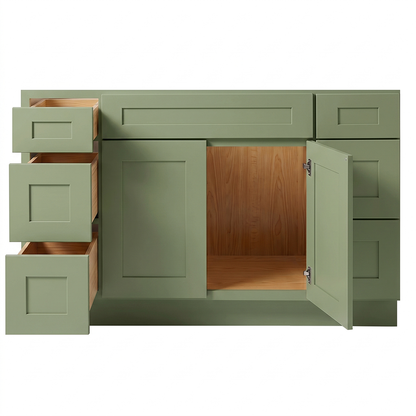RTA Olive Shaker 54" Freestanding Bathroom Vanity 6-Drawer Combo Base