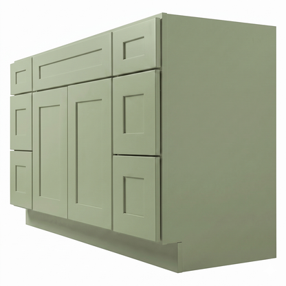 RTA Olive Shaker 54" Freestanding Bathroom Vanity 6-Drawer Combo Base
