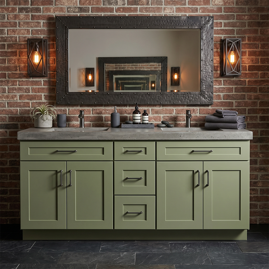 RTA Olive Shaker 60" Freestanding Bathroom Vanity 3-Drawer Combo Base