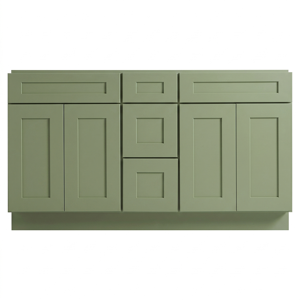 RTA Olive Shaker 60" Freestanding Bathroom Vanity 3-Drawer Combo Base
