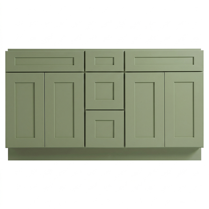 RTA Olive Shaker 60" Freestanding Bathroom Vanity 3-Drawer Combo Base