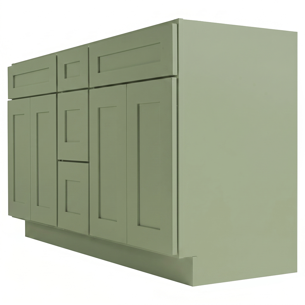 RTA Olive Shaker 60" Freestanding Bathroom Vanity 3-Drawer Combo Base