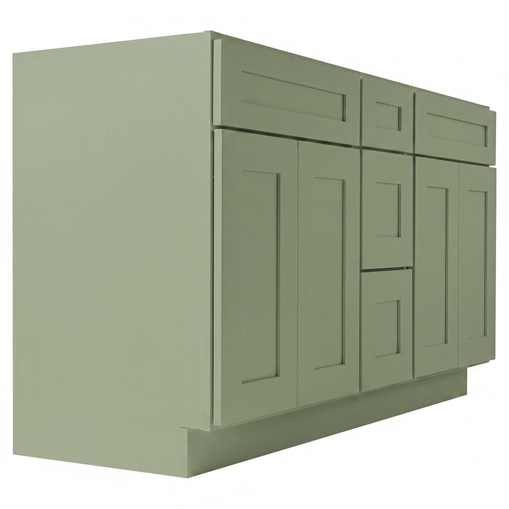 RTA Olive Shaker 60" Freestanding Bathroom Vanity 3-Drawer Combo Base