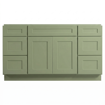 RTA Olive Shaker 60" Freestanding Bathroom Vanity 6-Drawer Combo Base