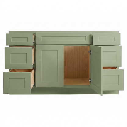 RTA Olive Shaker 60" Freestanding Bathroom Vanity 6-Drawer Combo Base