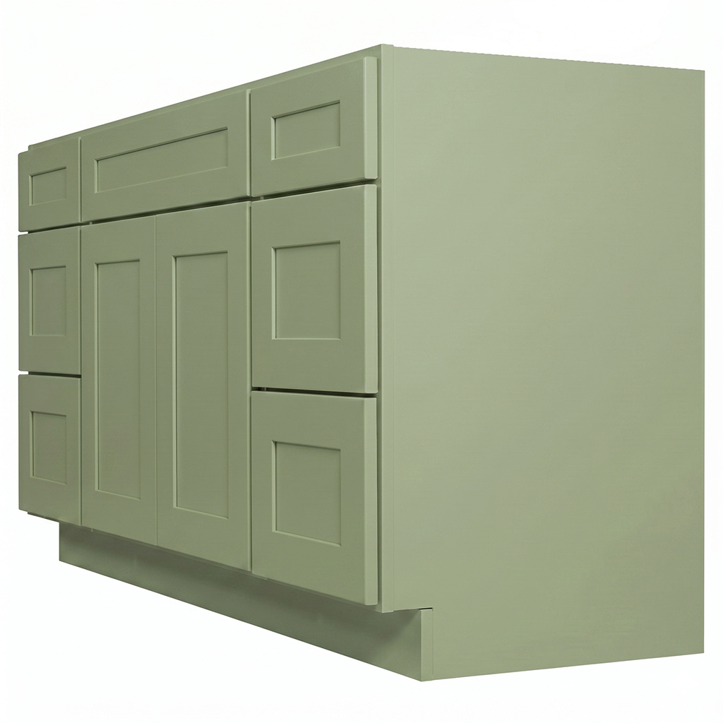 RTA Olive Shaker 60" Freestanding Bathroom Vanity 6-Drawer Combo Base