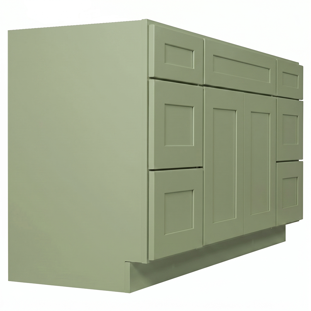 RTA Olive Shaker 60" Freestanding Bathroom Vanity 6-Drawer Combo Base