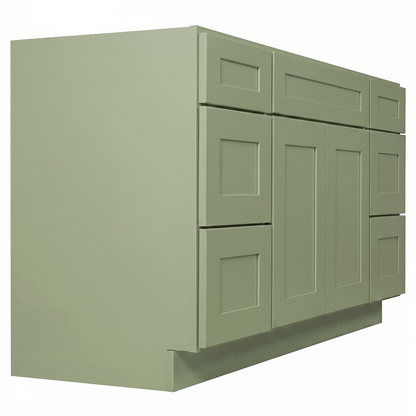 RTA Olive Shaker 60" Freestanding Bathroom Vanity 6-Drawer Combo Base