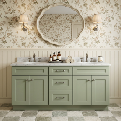 RTA Olive Shaker 72" Freestanding Bathroom Vanity 3-Drawer Combo Base