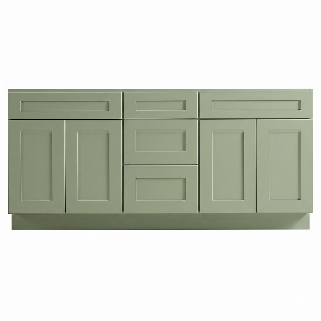 RTA Olive Shaker 72" Freestanding Bathroom Vanity 3-Drawer Combo Base