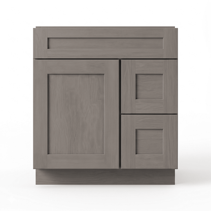 RTA Pebble Grain Shaker 30" Freestanding Bathroom Vanity 2-Drawer Right Combo Base