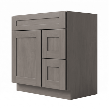 RTA Pebble Grain Shaker 30" Freestanding Bathroom Vanity 2-Drawer Right Combo Base