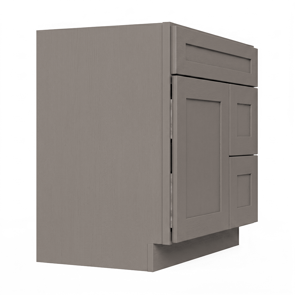 RTA Pebble Grain Shaker 30" Freestanding Bathroom Vanity 2-Drawer Right Combo Base