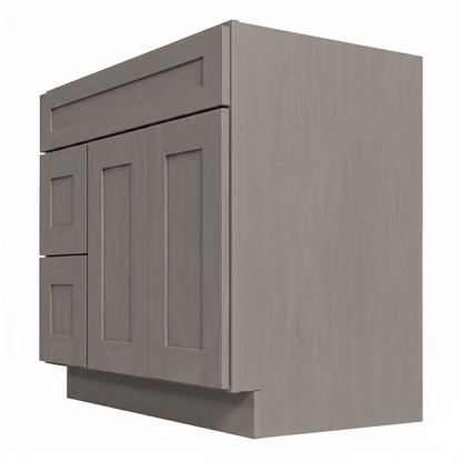 RTA Pebble Grain Shaker 36" Freestanding Bathroom Vanity 2-Drawer Left Combo Base