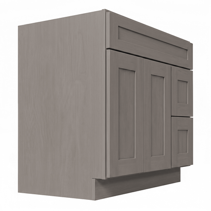 RTA Pebble Grain Shaker 36" Freestanding Bathroom Vanity 2-Drawer Right Combo Base
