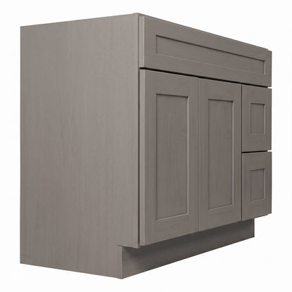 RTA Pebble Grain Shaker 42" Freestanding Bathroom Vanity 2-Drawer Right Combo Base