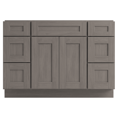 RTA Pebble Grain Shaker 48" Freestanding Bathroom Vanity 6-Drawer Combo Base