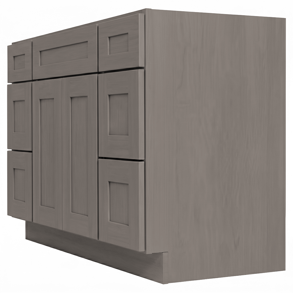 RTA Pebble Grain Shaker 48" Freestanding Bathroom Vanity 6-Drawer Combo Base