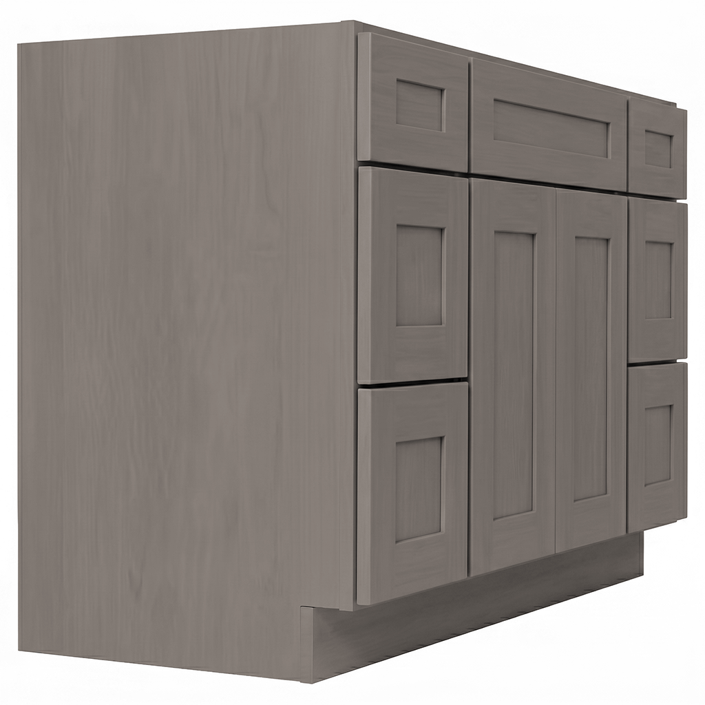 RTA Pebble Grain Shaker 48" Freestanding Bathroom Vanity 6-Drawer Combo Base