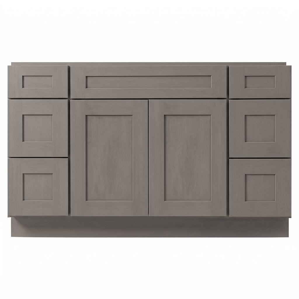RTA Pebble Grain Shaker 54" Freestanding Bathroom Vanity 6-Drawer Combo Base