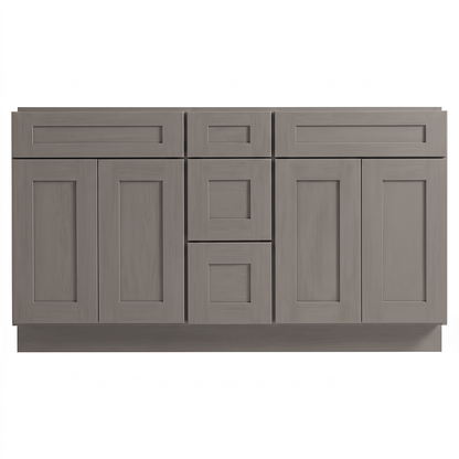 RTA Pebble Grain Shaker 60" Freestanding Bathroom Vanity 3-Drawer Combo Base