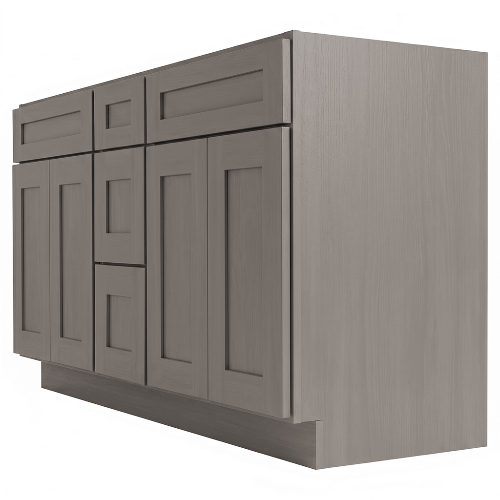 RTA Pebble Grain Shaker 60" Freestanding Bathroom Vanity 3-Drawer Combo Base