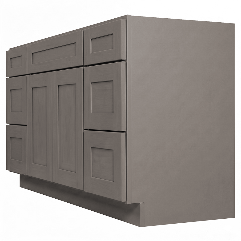 RTA Pebble Grain Shaker 60" Freestanding Bathroom Vanity 6-Drawer Combo Base