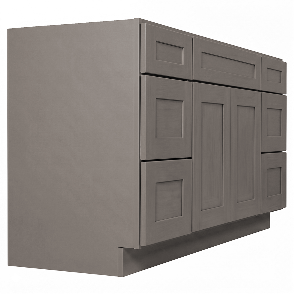 RTA Pebble Grain Shaker 60" Freestanding Bathroom Vanity 6-Drawer Combo Base