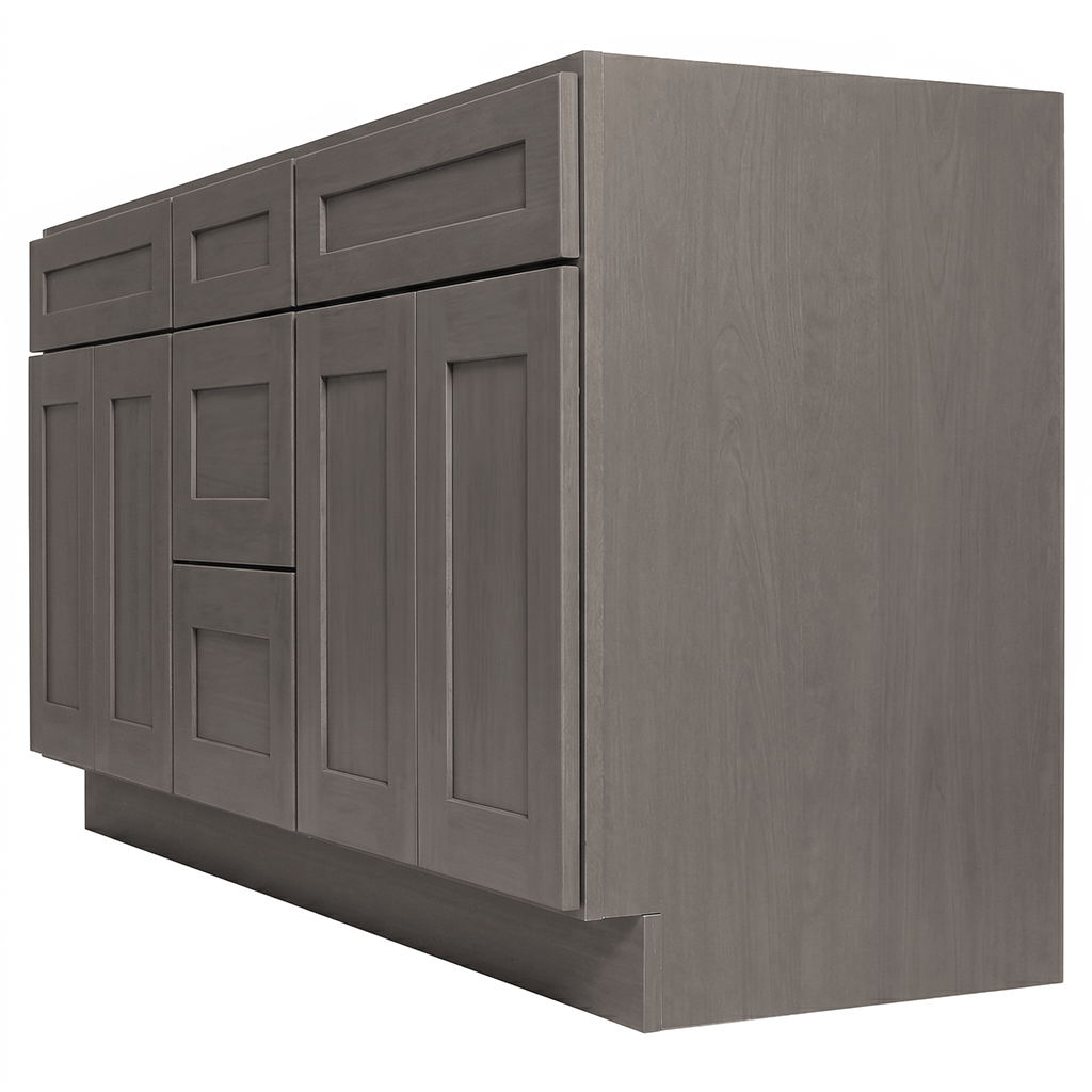 RTA Pebble Grain Shaker 72" Freestanding Bathroom Vanity 3-Drawer Combo Base