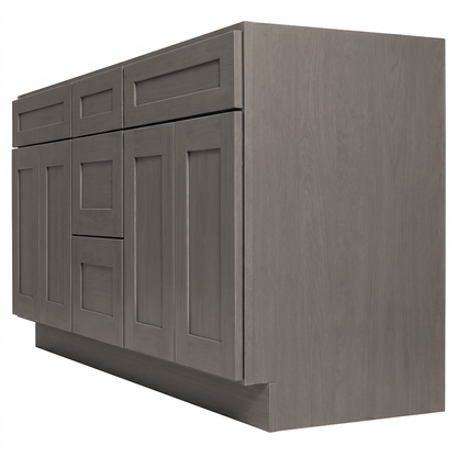RTA Pebble Grain Shaker 72" Freestanding Bathroom Vanity 3-Drawer Combo Base